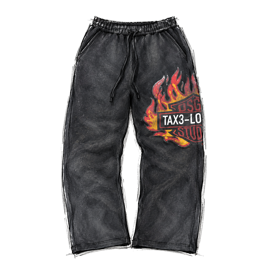 Flame Bottoms - Washed Black
