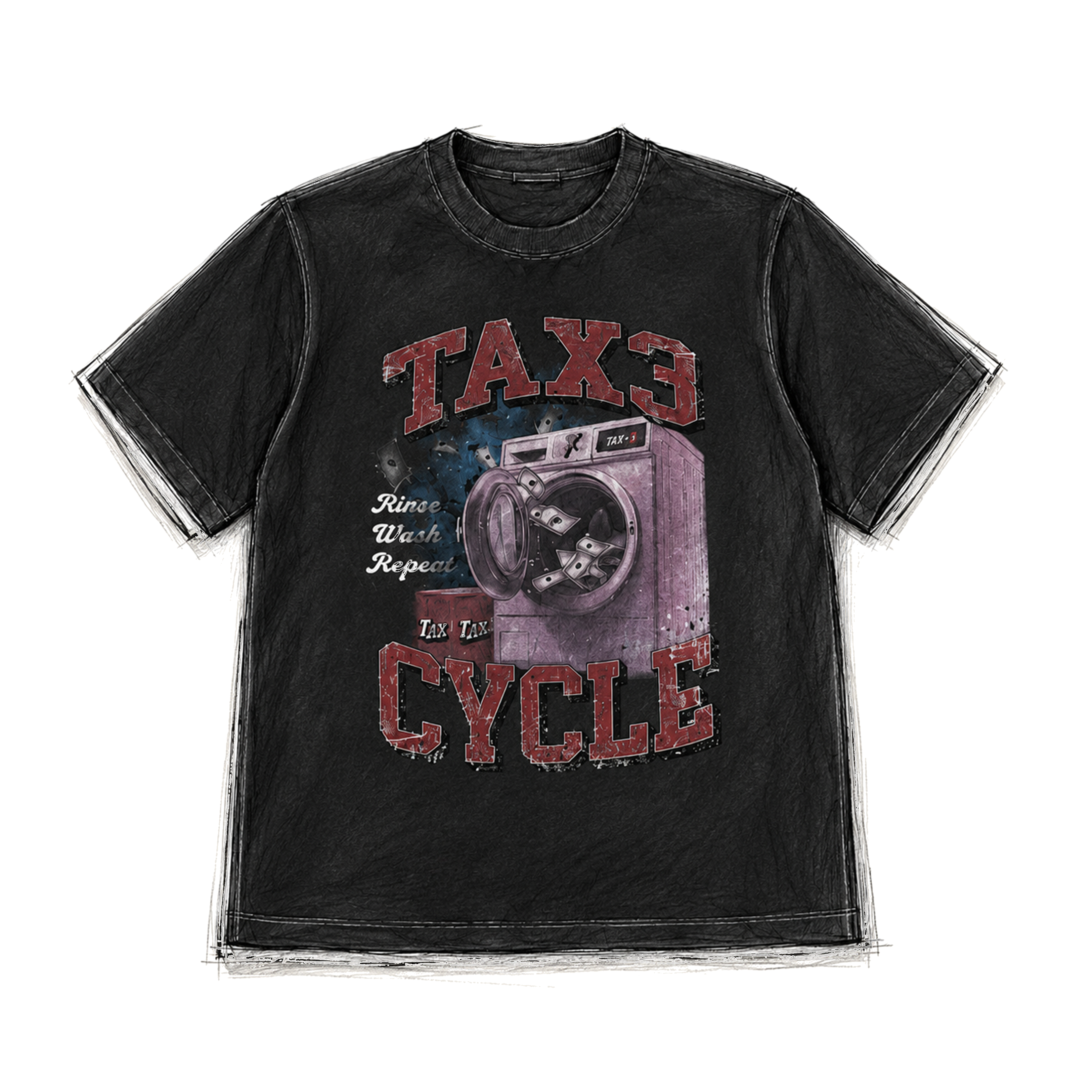 Tax3 Cycle Tee - Washed Black