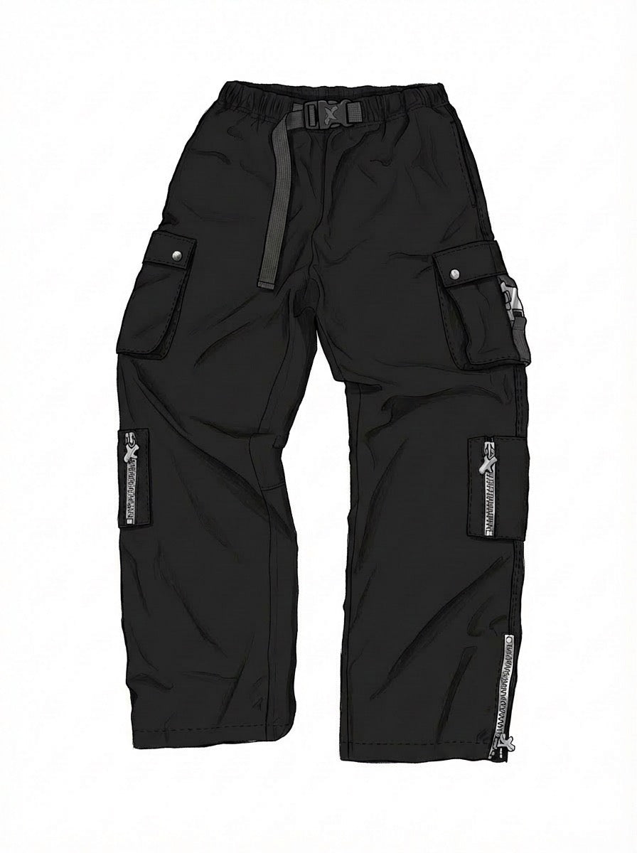 TAX3 UTILITY CARGO PANTS - BLACK