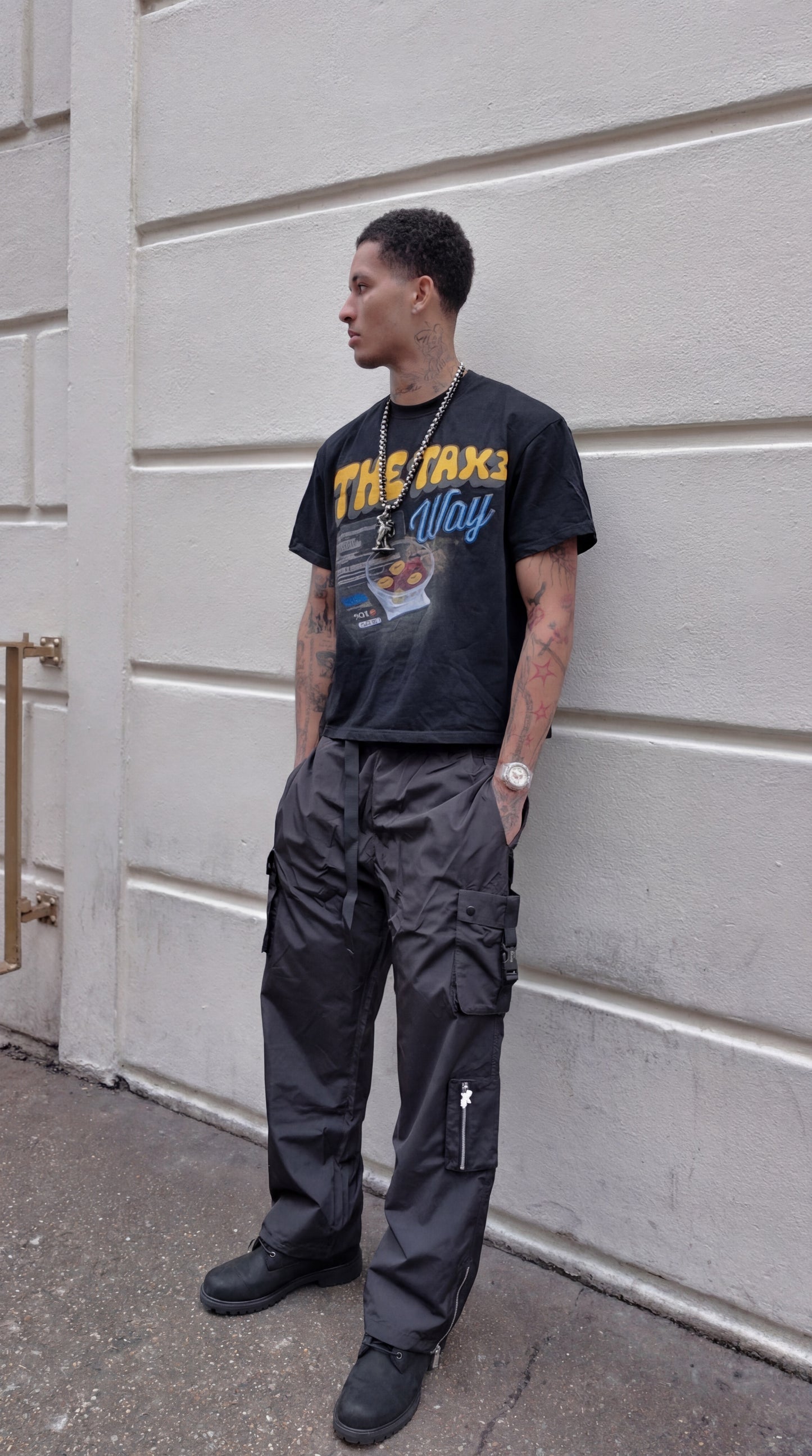 TAX3 UTILITY CARGO PANTS - BLACK