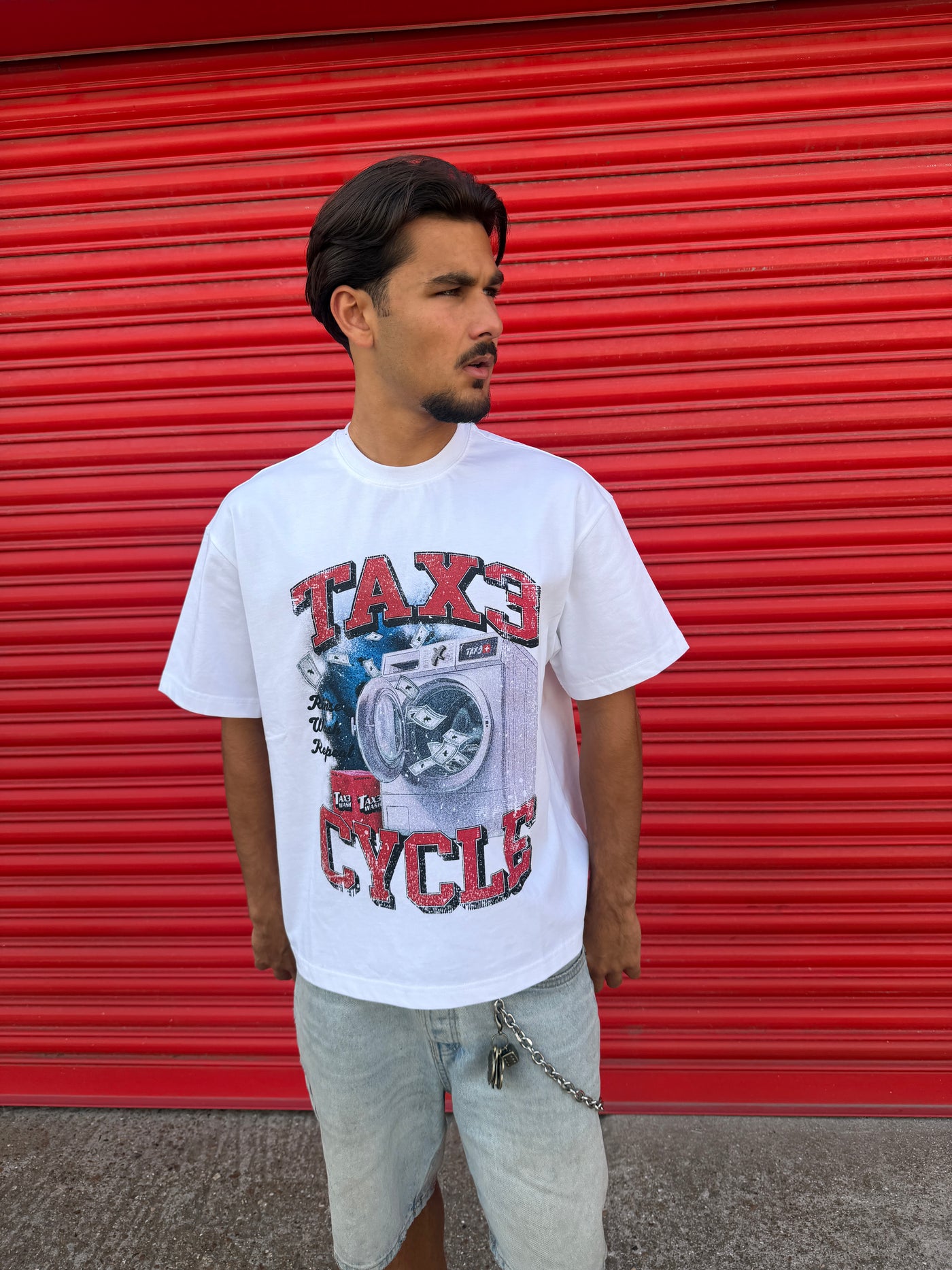 Tax3 Cycle Tee - White/Red