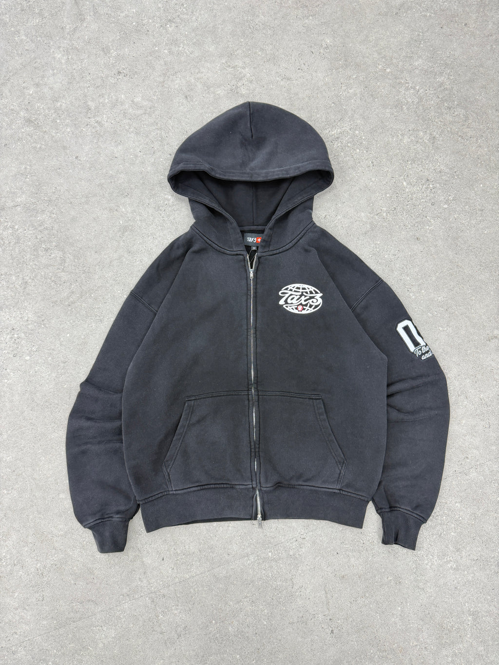 Tax3 Wrld Hoodie - Washed Black