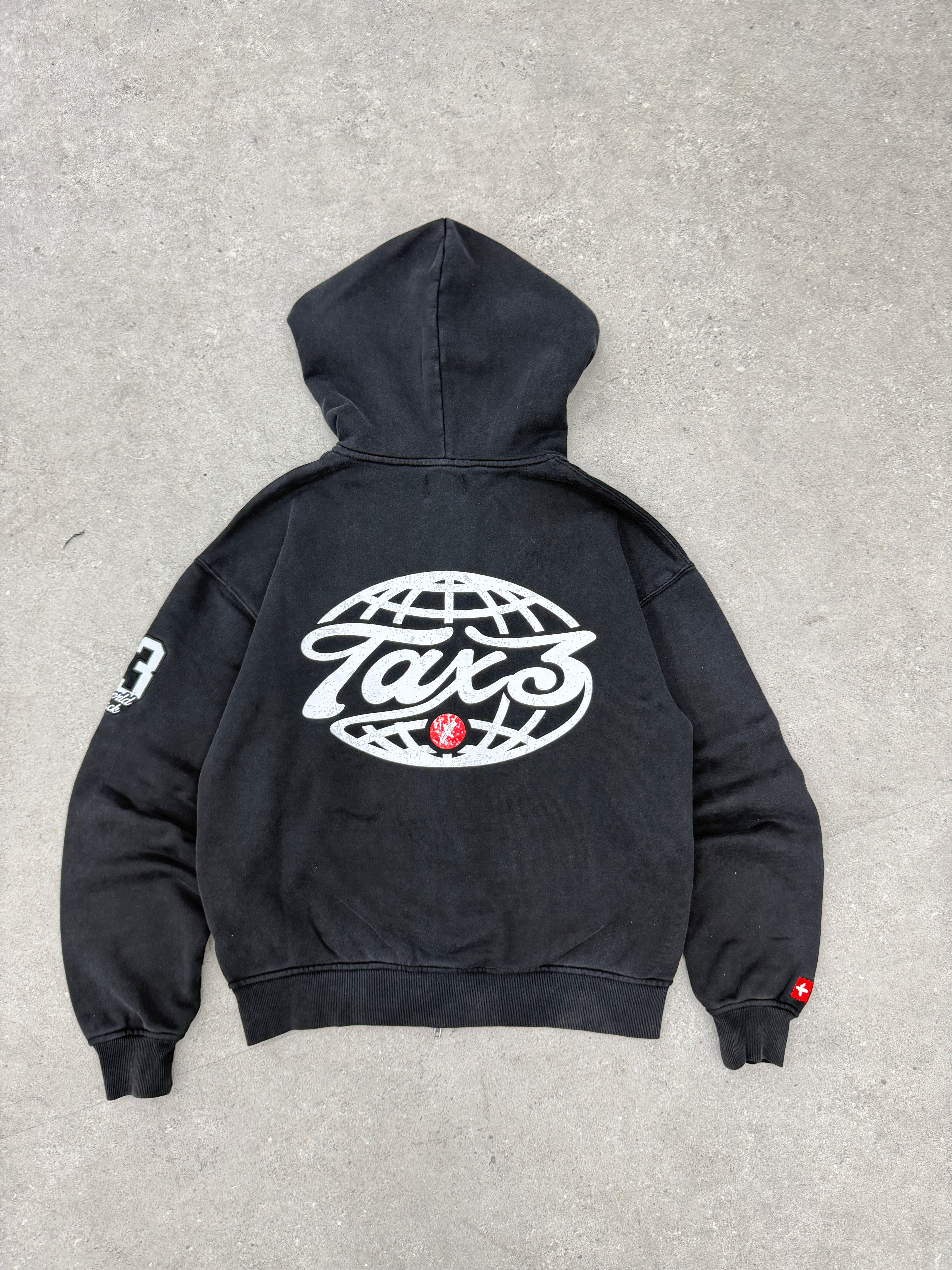 Tax3 Wrld Hoodie - Washed Black