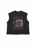 Tax3 Cycle Cut Off Tee - Washed Black