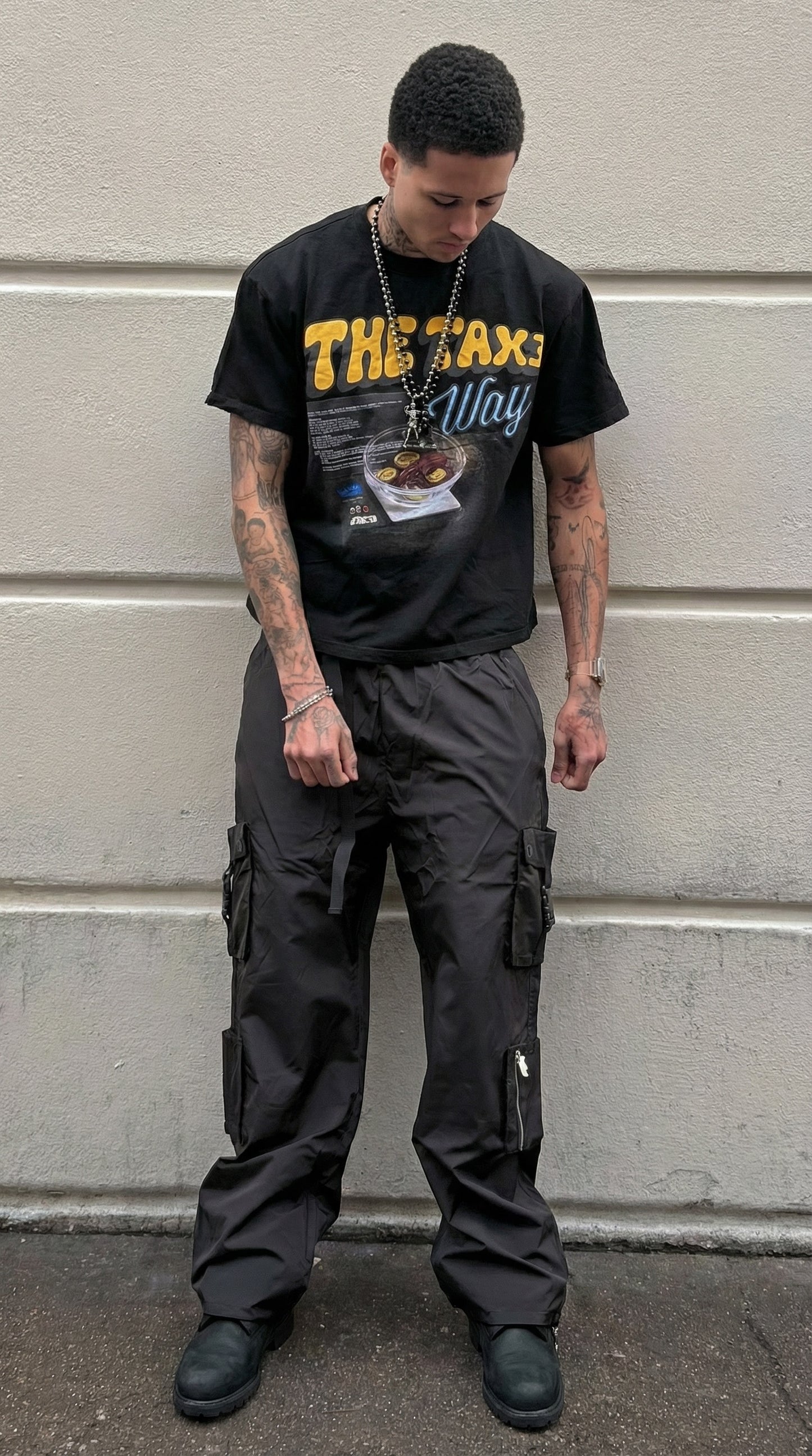 TAX3 UTILITY CARGO PANTS - BLACK