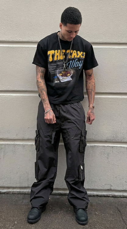TAX3 UTILITY CARGO PANTS - BLACK