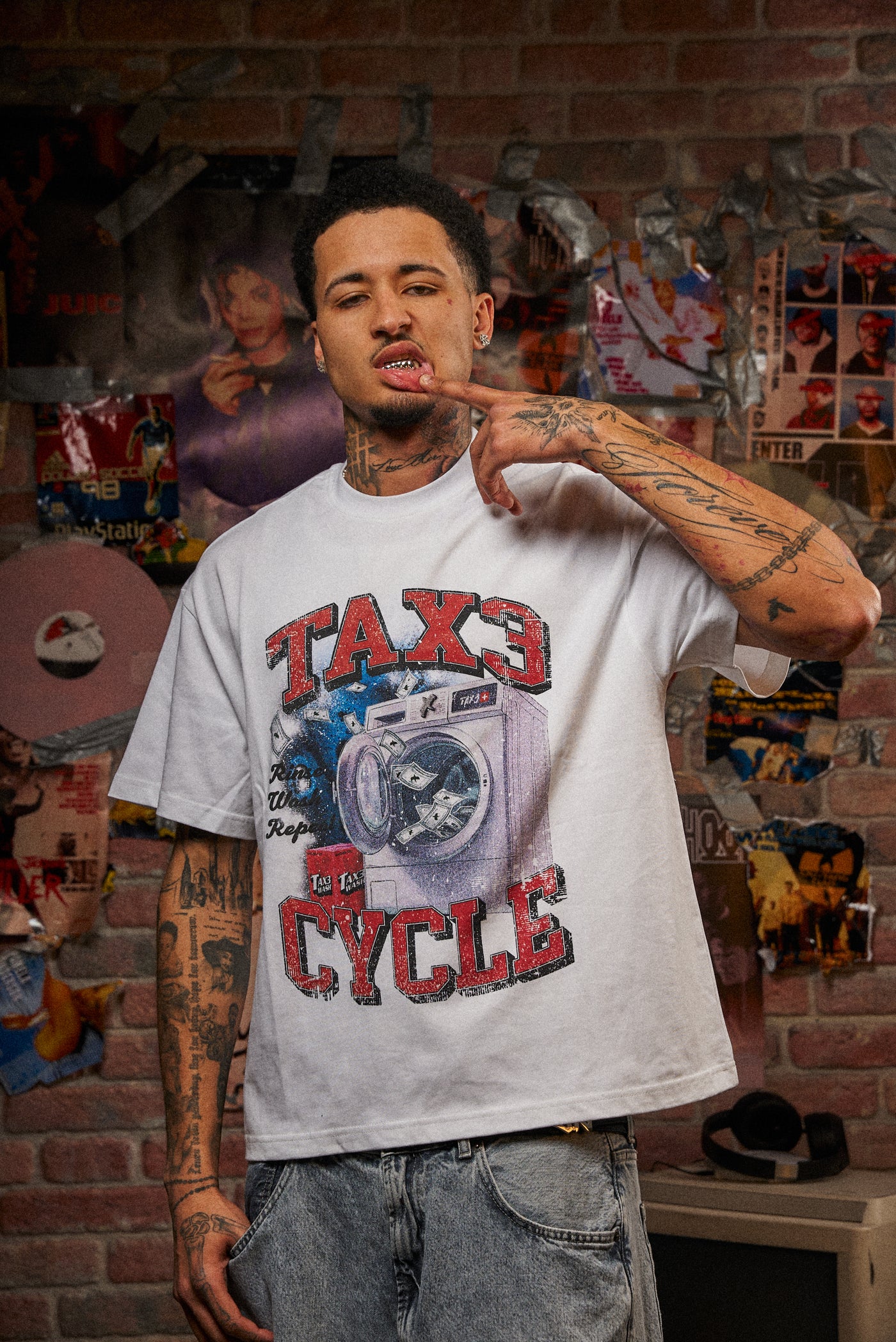 Tax3 Cycle Tee - White/Red