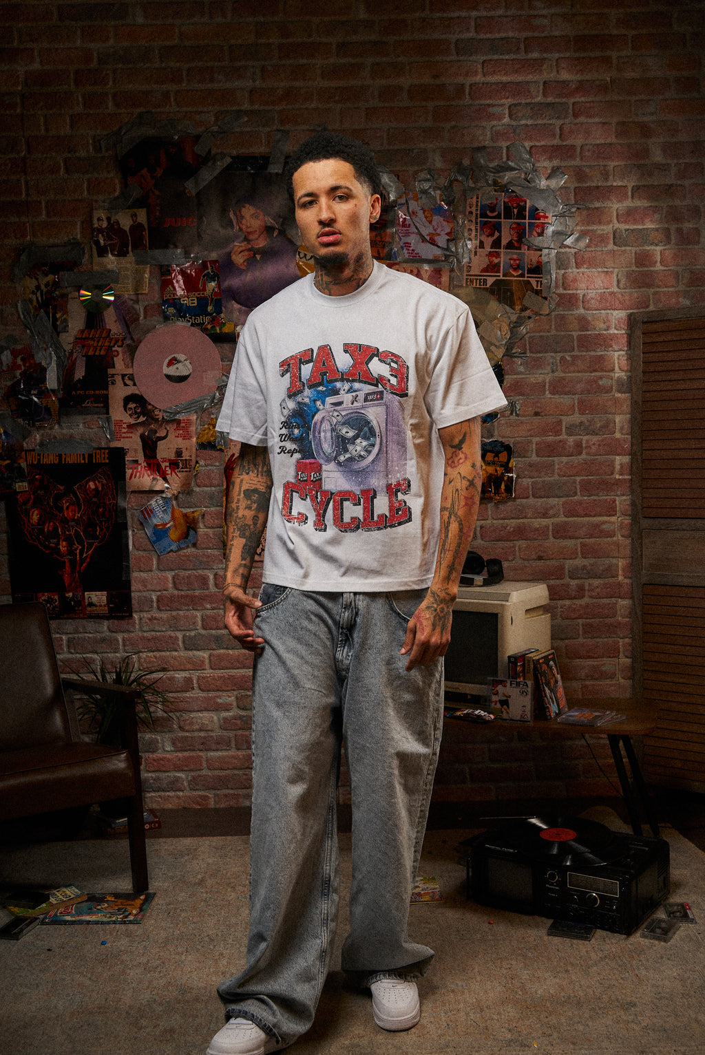 Tax3 Cycle Tee - White/Red
